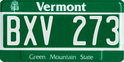 VT license plate BXV273