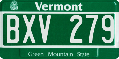 VT license plate BXV279