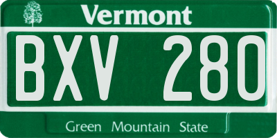 VT license plate BXV280