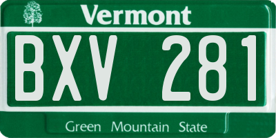 VT license plate BXV281