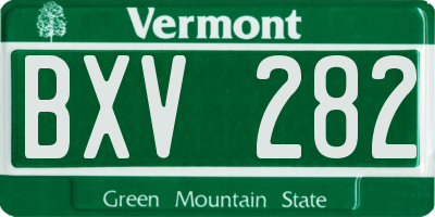 VT license plate BXV282