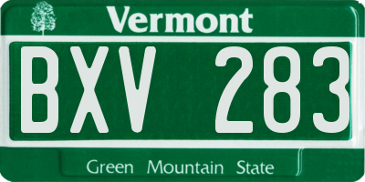 VT license plate BXV283