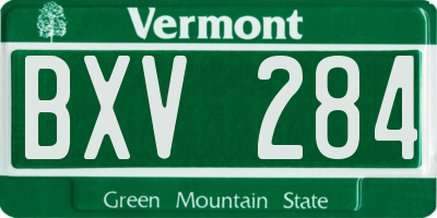 VT license plate BXV284