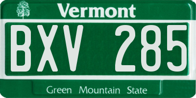 VT license plate BXV285