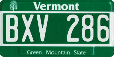 VT license plate BXV286