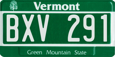 VT license plate BXV291