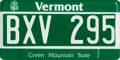 VT license plate BXV295
