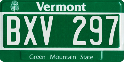 VT license plate BXV297