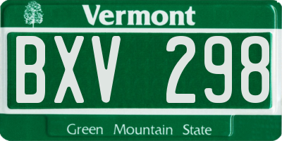 VT license plate BXV298