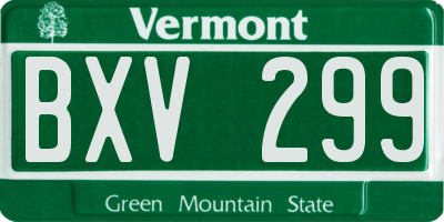 VT license plate BXV299