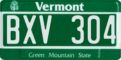 VT license plate BXV304