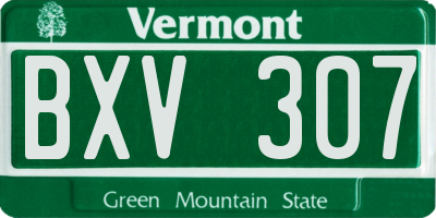 VT license plate BXV307