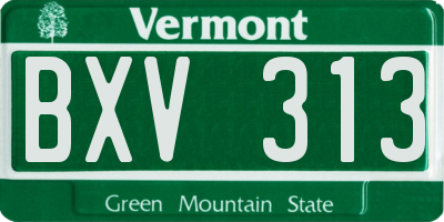 VT license plate BXV313