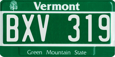 VT license plate BXV319