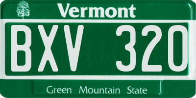 VT license plate BXV320