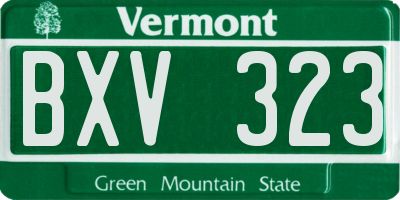 VT license plate BXV323