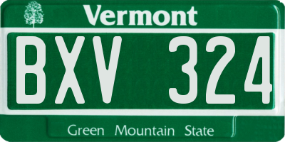 VT license plate BXV324
