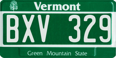 VT license plate BXV329