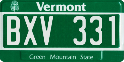 VT license plate BXV331