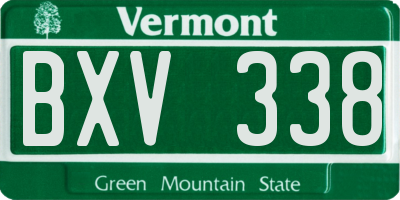 VT license plate BXV338