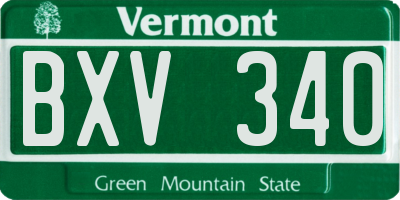 VT license plate BXV340