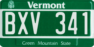 VT license plate BXV341