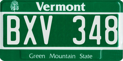VT license plate BXV348