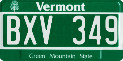 VT license plate BXV349
