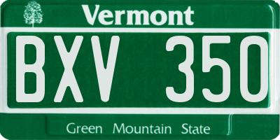 VT license plate BXV350
