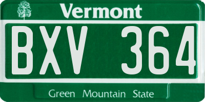 VT license plate BXV364