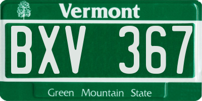 VT license plate BXV367