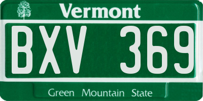 VT license plate BXV369