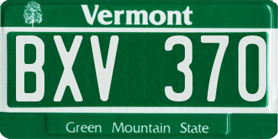 VT license plate BXV370