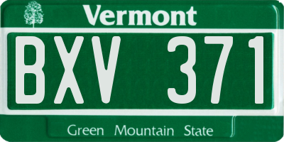 VT license plate BXV371