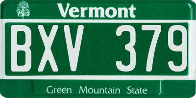 VT license plate BXV379
