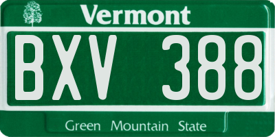 VT license plate BXV388