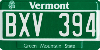 VT license plate BXV394