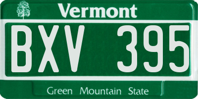 VT license plate BXV395