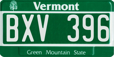 VT license plate BXV396