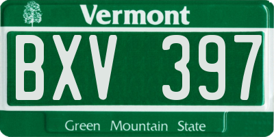 VT license plate BXV397
