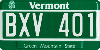 VT license plate BXV401