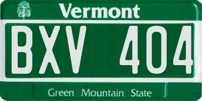 VT license plate BXV404