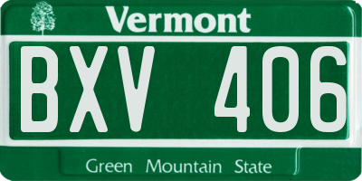 VT license plate BXV406