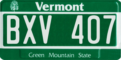 VT license plate BXV407