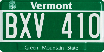 VT license plate BXV410