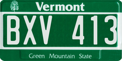 VT license plate BXV413
