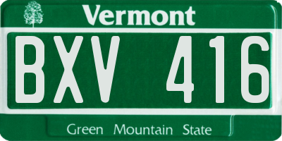 VT license plate BXV416