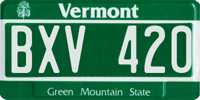 VT license plate BXV420