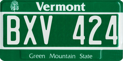 VT license plate BXV424