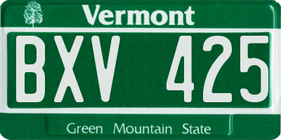 VT license plate BXV425